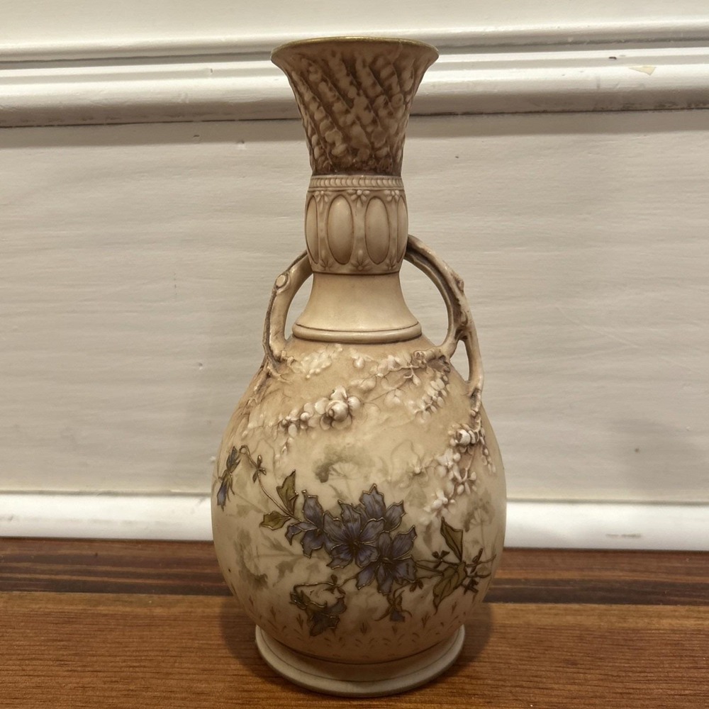 Amphora Floral Branch Turn Leplitz Rstk Porcelain Austrian Vase Vintage 7